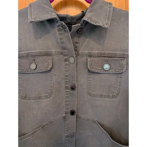 Diane Gilman DG2 Women's LS Gray Stretch Jacket Sunflower Embroidery Size Large - Picture 3 of 9